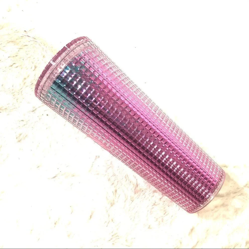 Starbucks 2021 Summer grid faceted jewel cold cup NEW NWT coffee tea straw lid